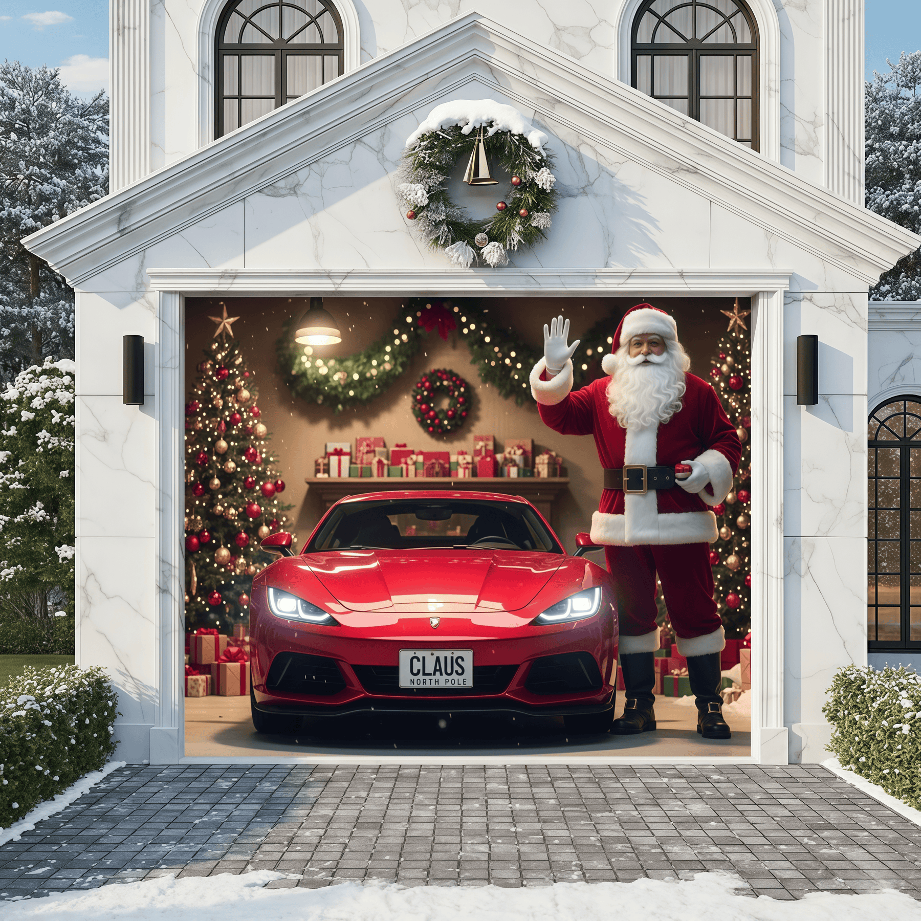 Santa's Garage  | Christmas Garage Door Cover
