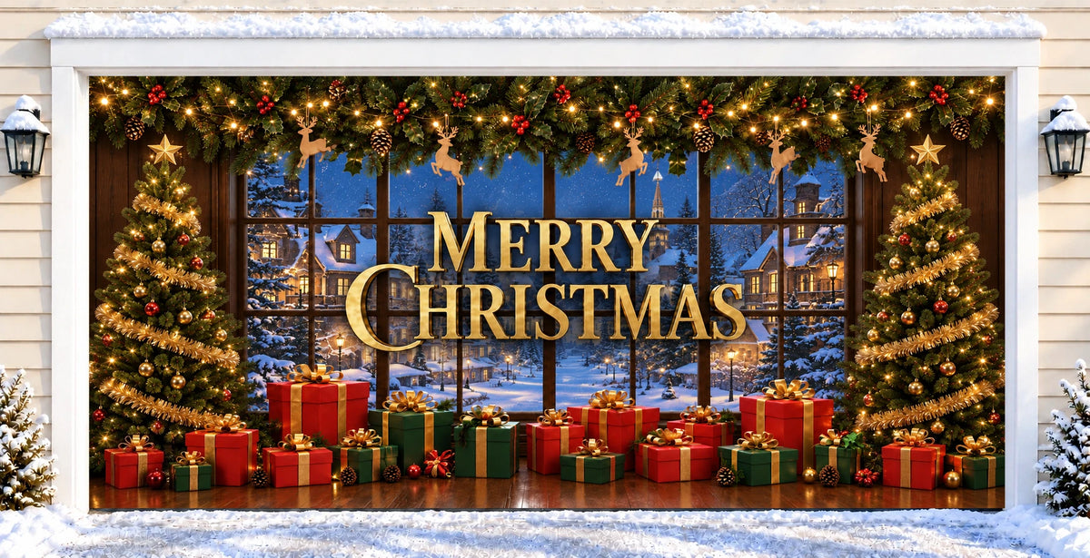Christmas Eve | Christmas garage door cover — after installation