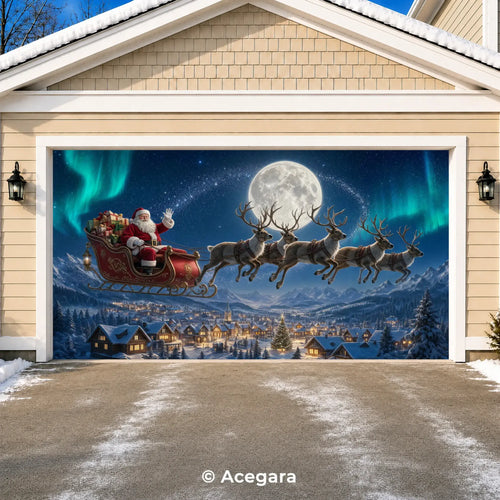 Christmas Eve Aurora Tour | Christmas garage door cover - media-position-2-double-wide