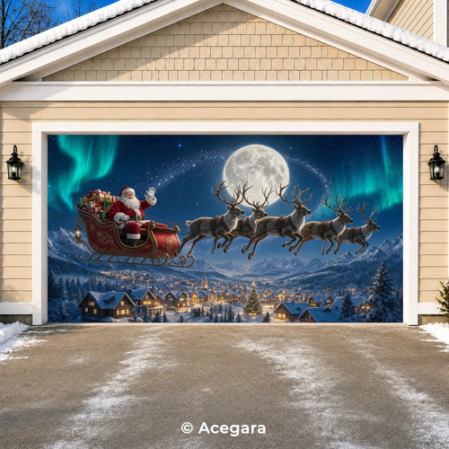 Christmas Eve Aurora Tour | Christmas garage door cover - media-position-2-double-wide