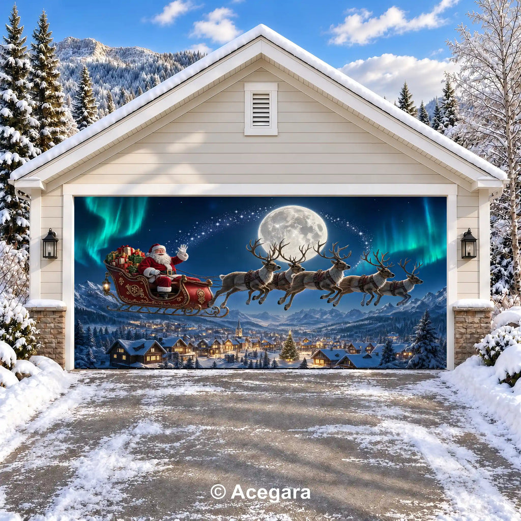 Christmas Eve Aurora Tour | Christmas garage door cover - media-position-2-double-wide