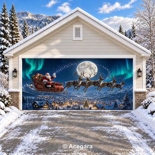 Christmas Eve Aurora Tour | Christmas garage door cover - media-position-2-double-wide
