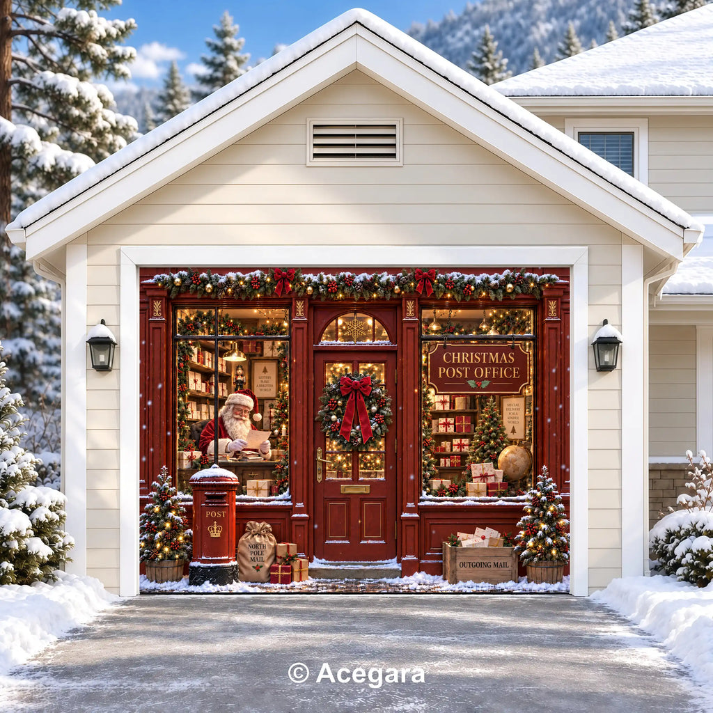 Christmas Post Office | Christmas garage door cover - media-position-1-single
