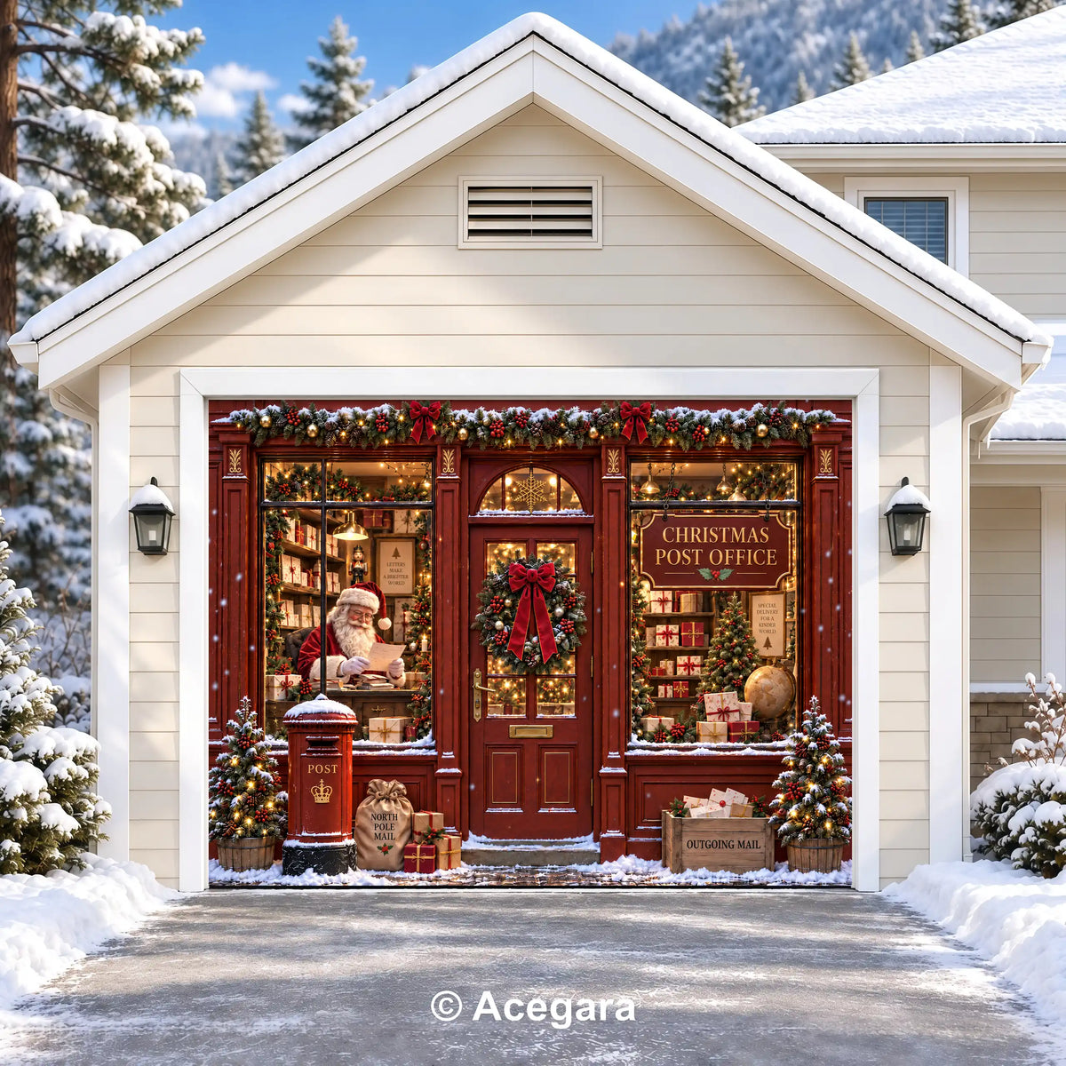 Christmas Post Office | Christmas garage door cover - media-position-1-single