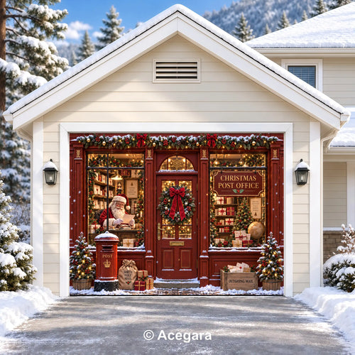 Christmas Post Office | Christmas garage door cover - media-position-1-single