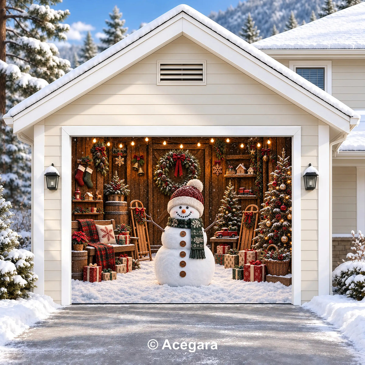 Christmas Snowman | Christmas garage door cover - media-position-1-single