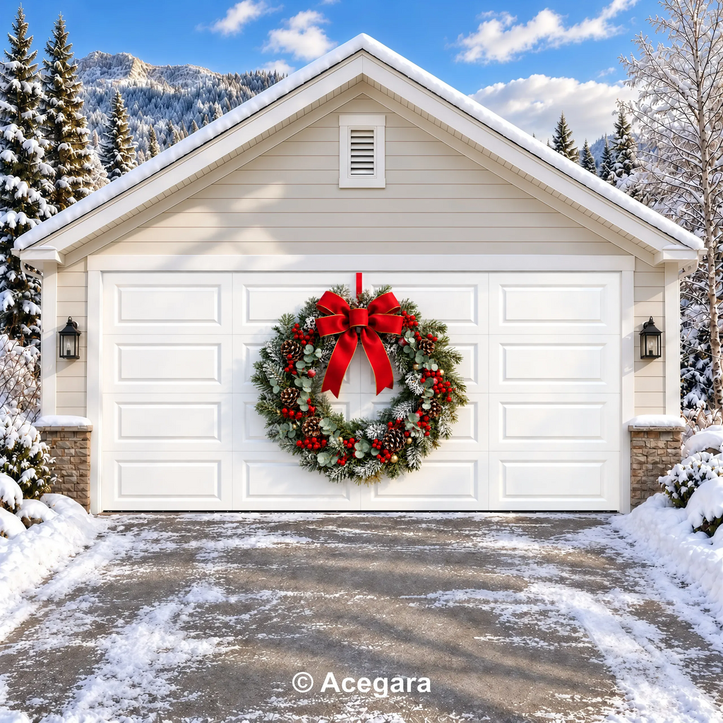 Christmas Wreath | Christmas garage door cover - media-position-2-double-wide