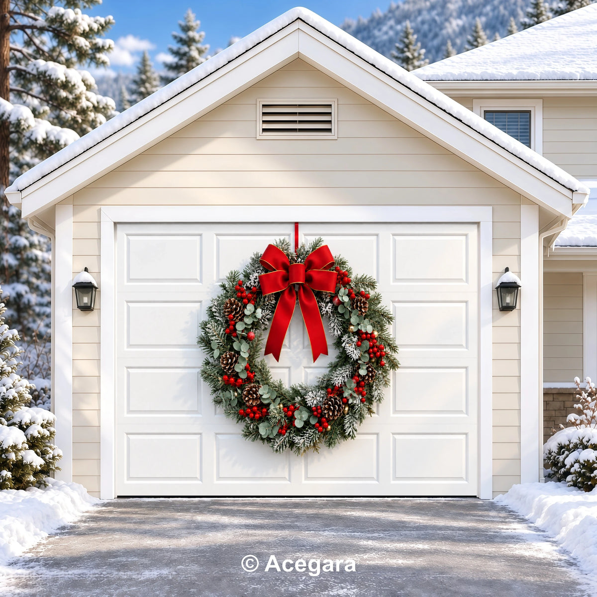 Christmas Wreath | Christmas garage door cover - media-position-1-single
