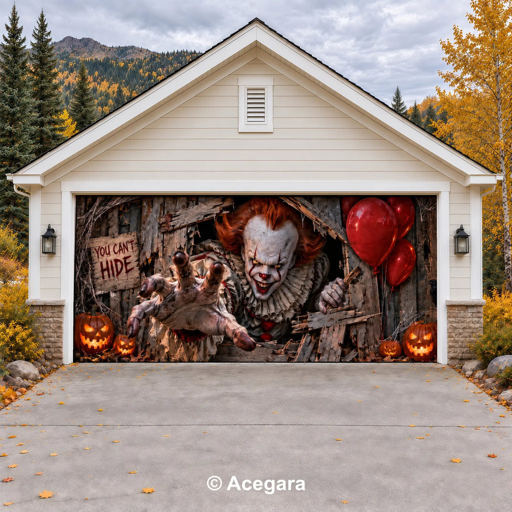 Evil Clown | Halloween Garage Door Cover
