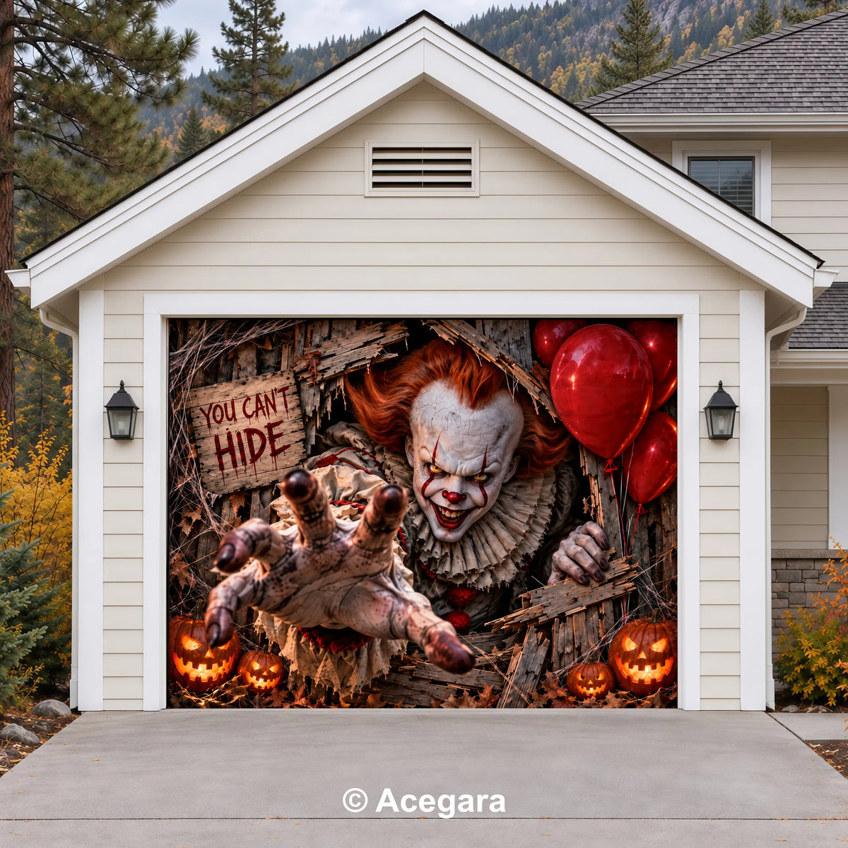 Evil Clown | Halloween Garage Door Cover