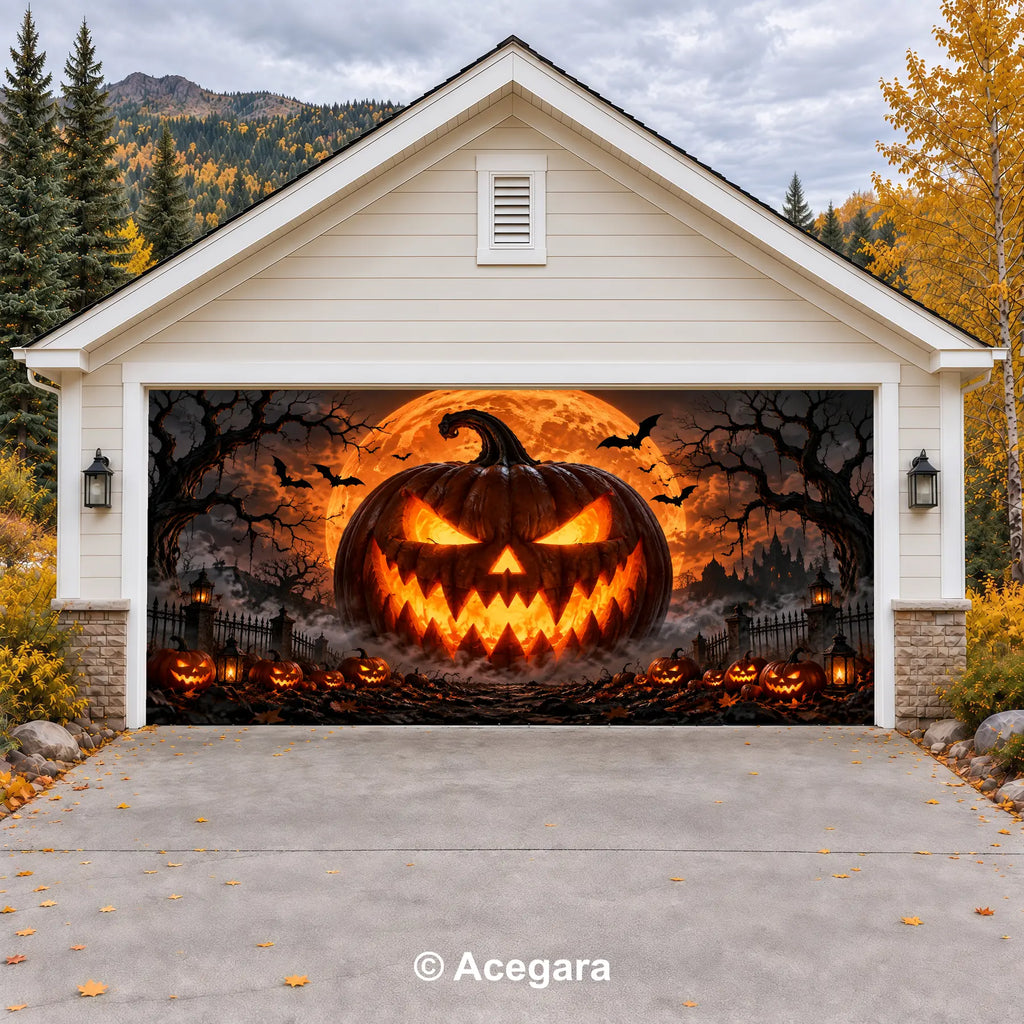 Evil Pumpkin | Halloween Garage Door Cover