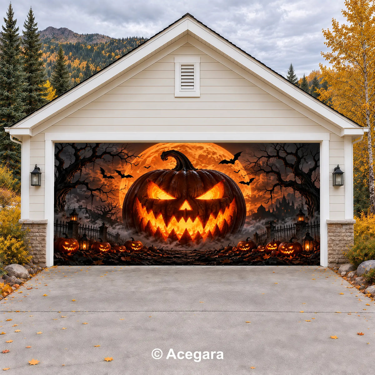 Evil Pumpkin | Halloween Garage Door Cover