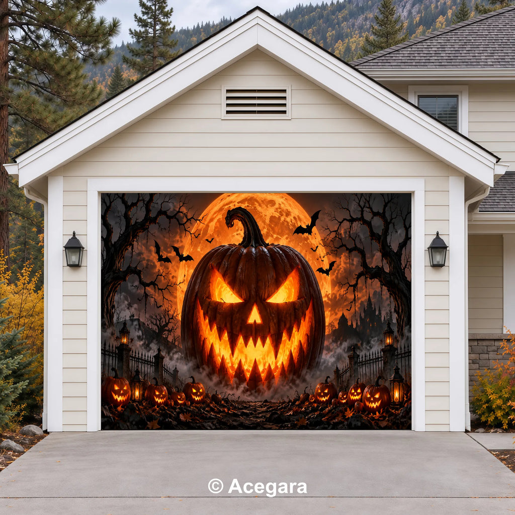 Evil Pumpkin | Halloween Garage Door Cover