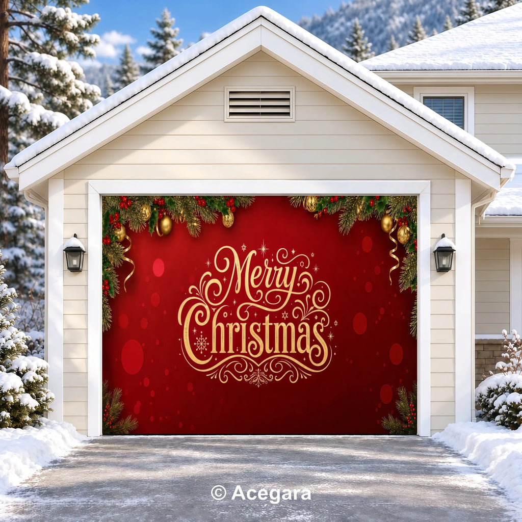 Golden Noel | Christmas garage door cover - media-position-1-single