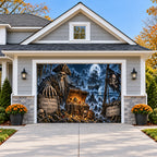 Haunted Pirate Treasure | Halloween Garage Door Cover on a single garage door