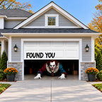 Lurking-Clown | Halloween Garage Door Cover on a single garage door