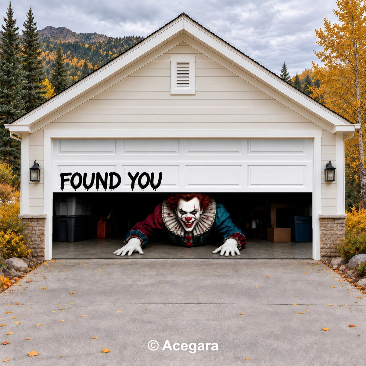 Lurking-Clown | Halloween Garage Door Cover