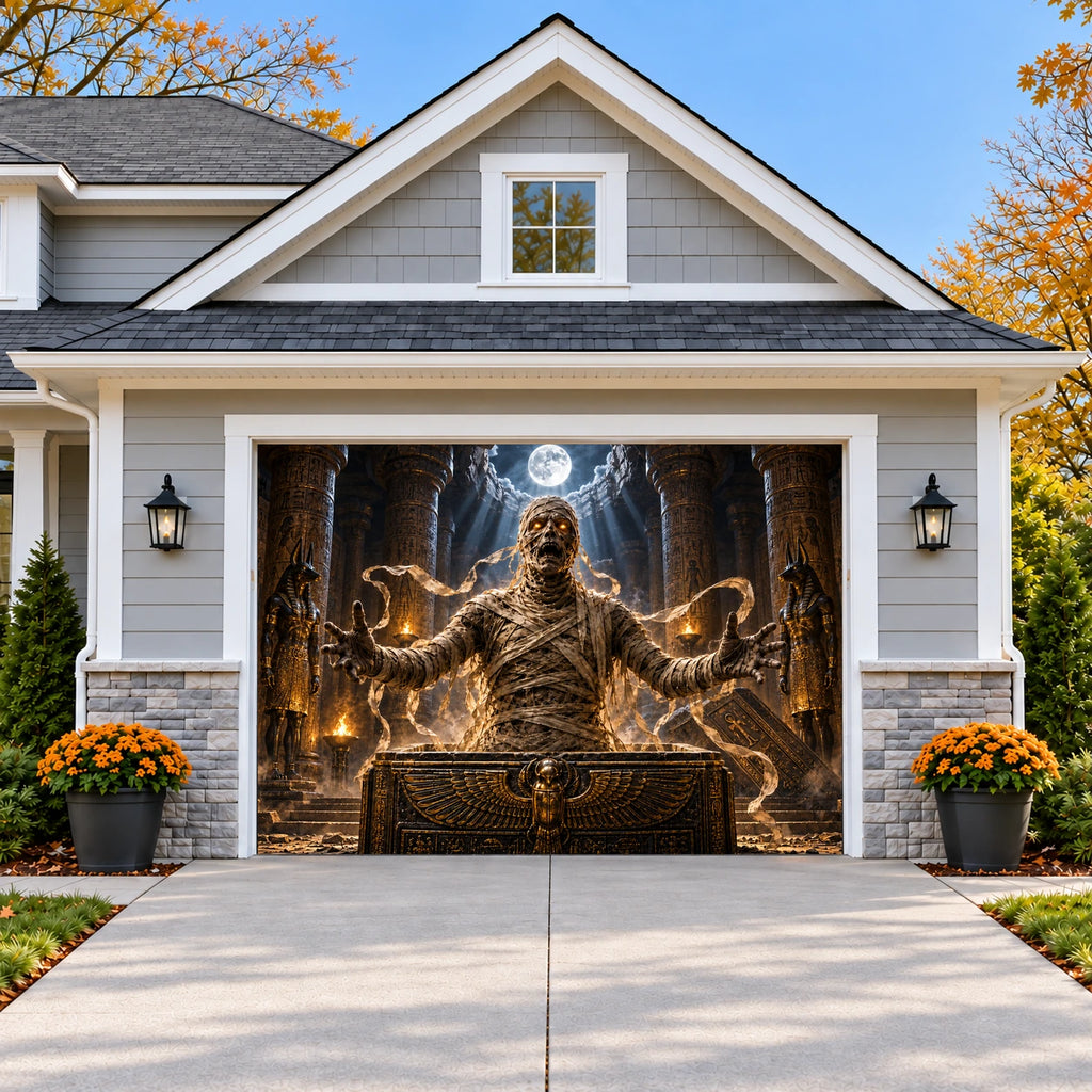 Mummy-Awakens | Halloween Garage Door Cover on a single garage door