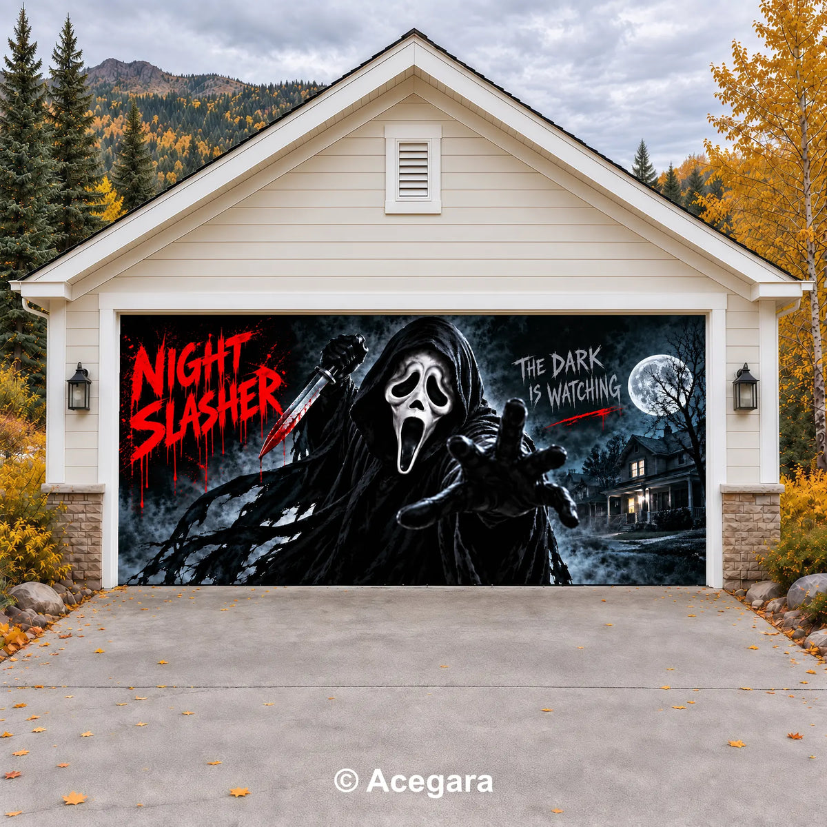 Night Slasher | Halloween Garage Door Cover