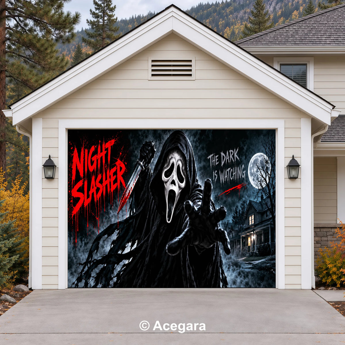 Night Slasher | Halloween Garage Door Cover