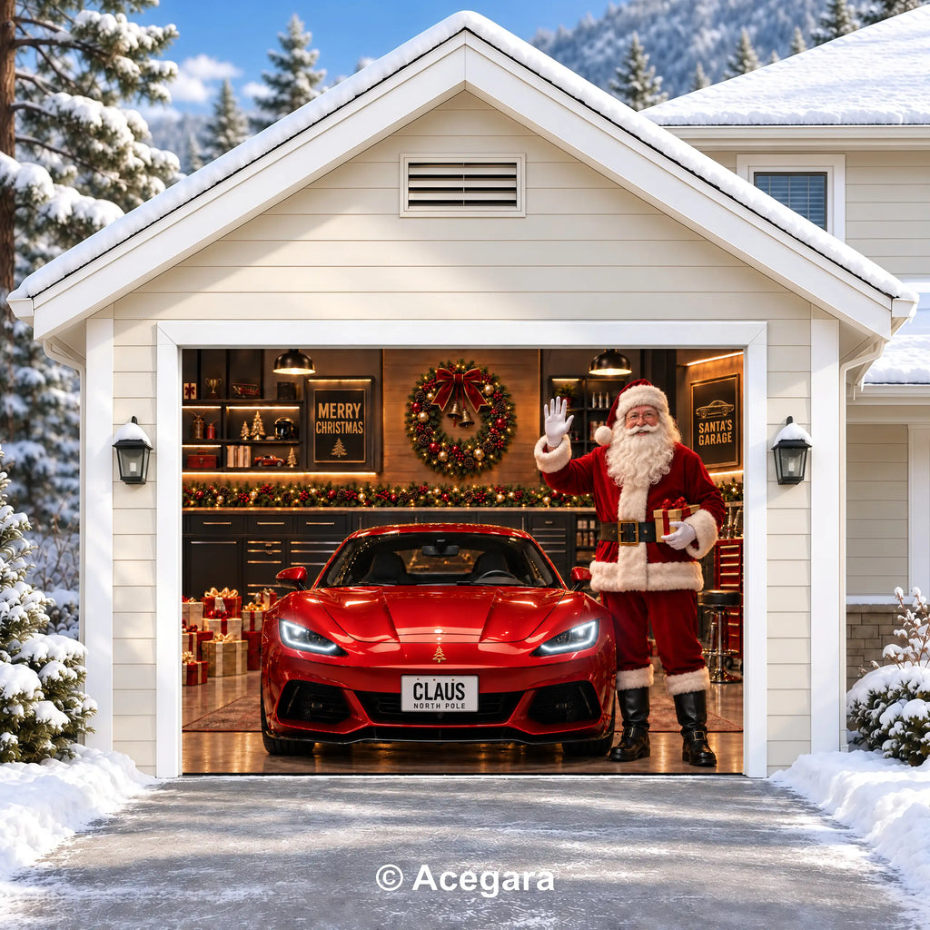 Santa's Garage | Christmas garage door cover - media-position-1-single