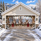 Santa’s Reindeer Ranch | Christmas garage door cover - media-position-2-double-wide