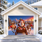 Santa’s Reindeer Ride | Christmas garage door cover - media-position-1-single