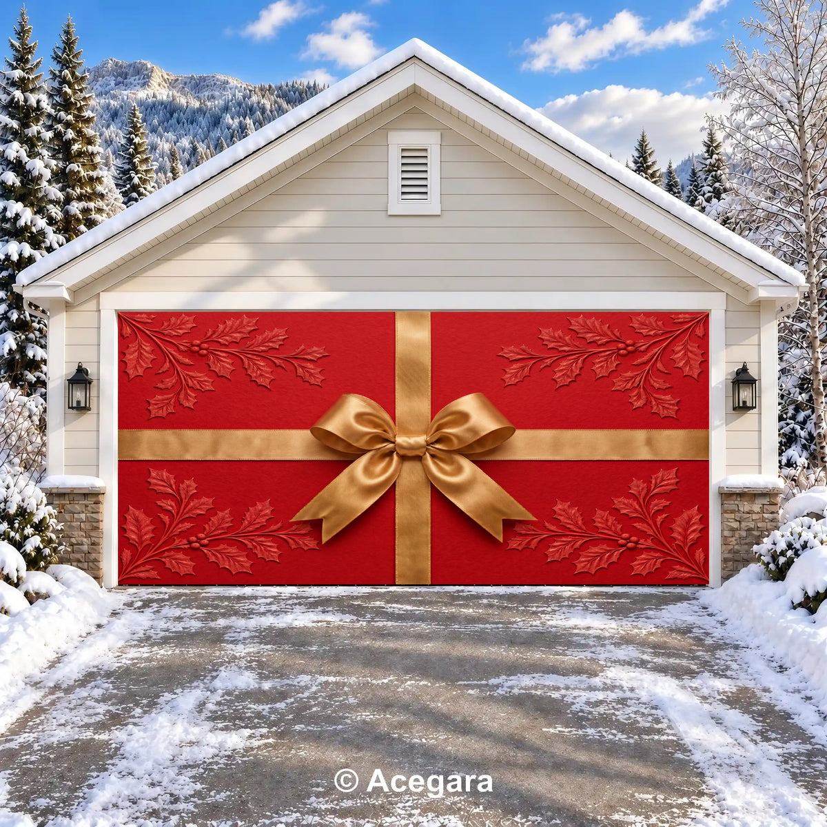 Scarlet Gift | Christmas garage door cover - media-position-2-double-wide
