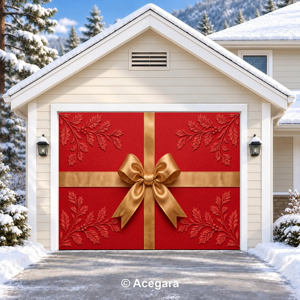 Scarlet Gift | Christmas garage door cover - media-position-1-single
