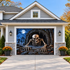 Skeleton Awakening | Halloween Garage Door Cover on a single garage door