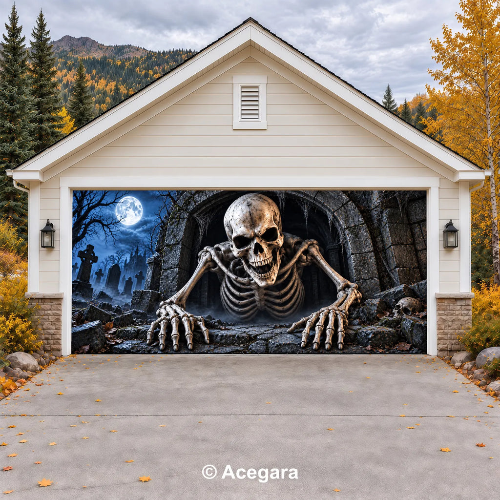 Skeleton Awakening | Halloween Garage Door Cover