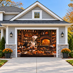 Skeleton Bakery | Halloween Garage Door Cover on a single garage door