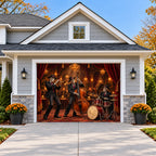 Skeleton Band | Halloween Garage Door Cover on a single garage door