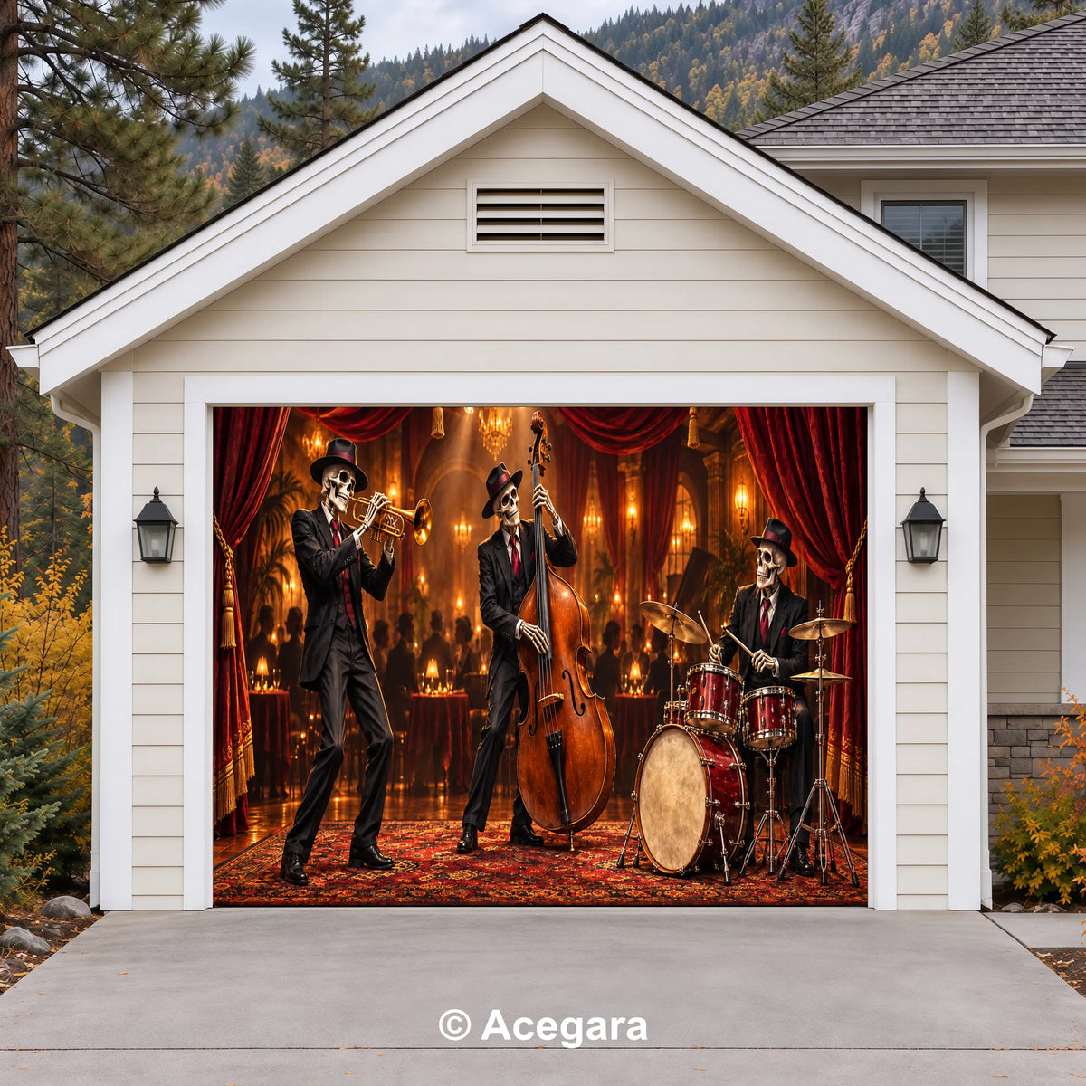 Skeleton Band | Halloween Garage Door Cover