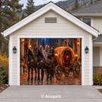 Skeleton’s Pumpkin Carriage | Halloween Garage Door Cover