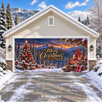 Snowy Mountain Christmas | Christmas garage door cover - media-position-2-double-wide