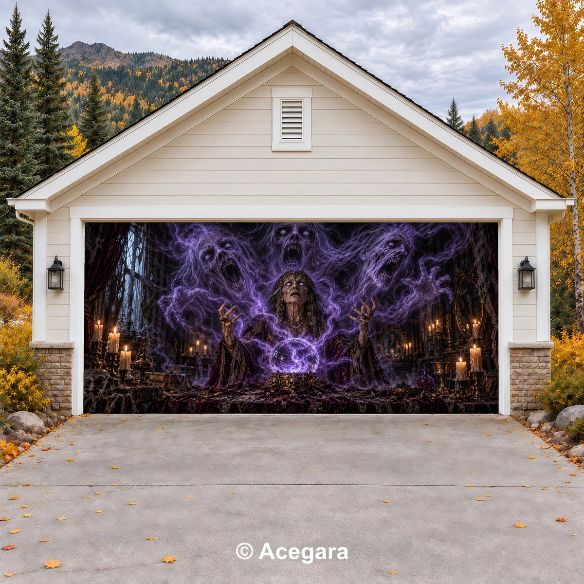 Summoning-Of-Spirits | Halloween Garage Door Cover