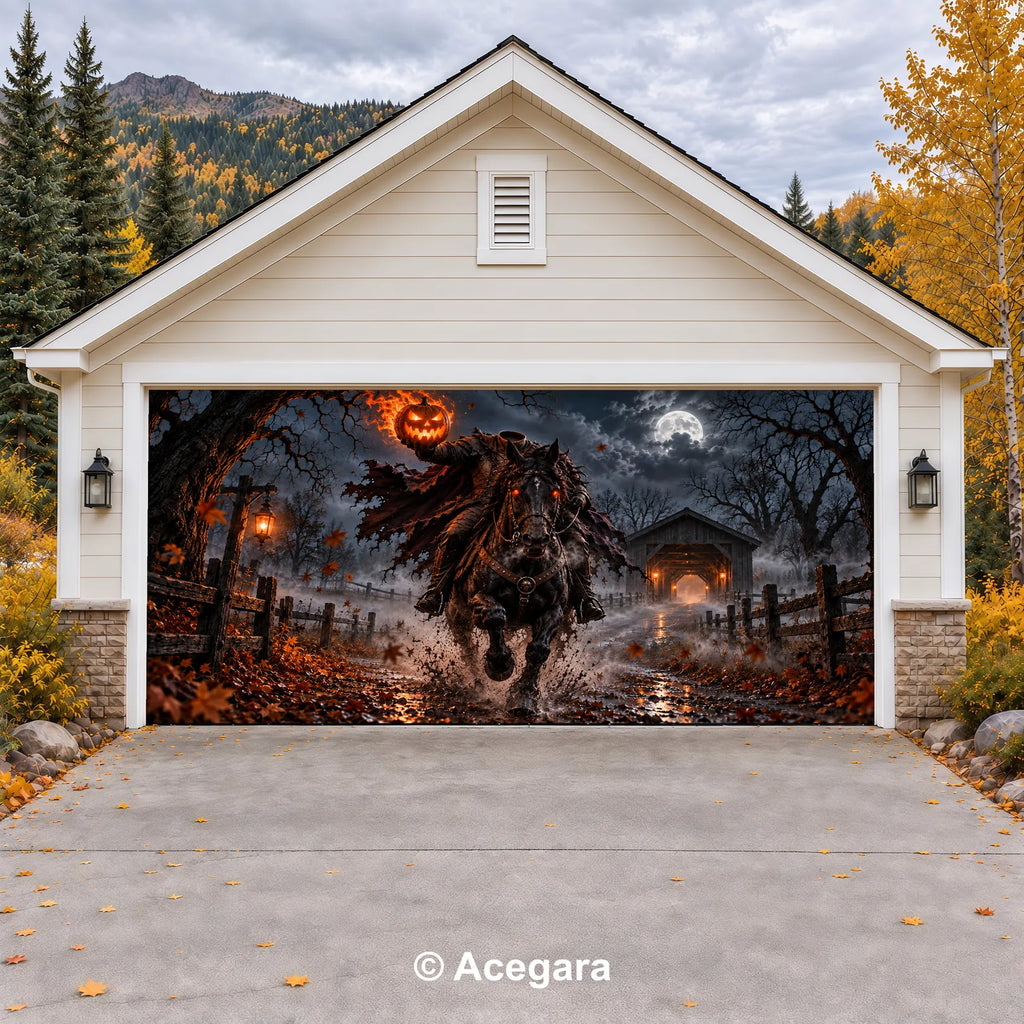 The-Headless-Horseman | Halloween Garage Door Cover