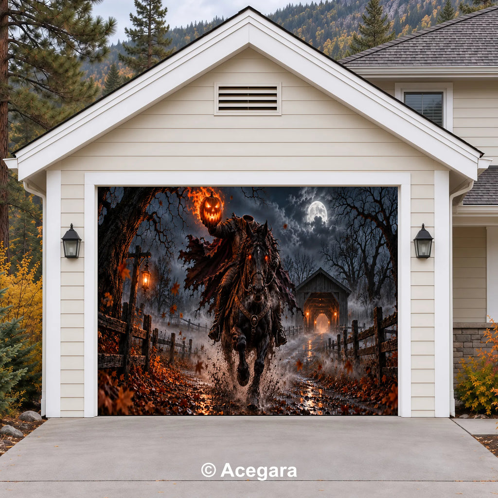 The-Headless-Horseman | Halloween Garage Door Cover