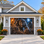 Werewolf Rampage | Halloween Garage Door Cover on a single garage door