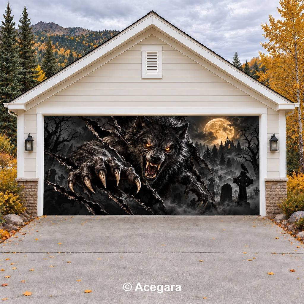 Werewolf Rampage | Halloween Garage Door Cover
