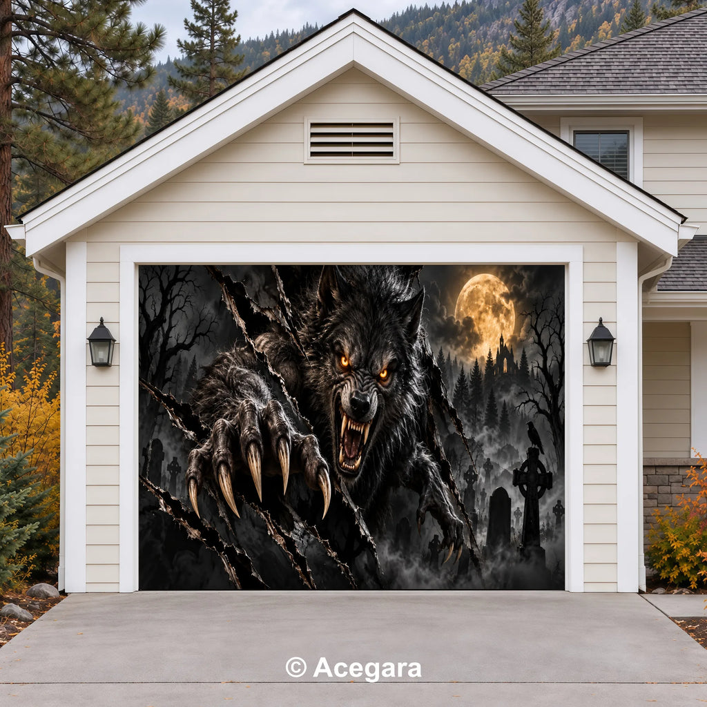 Werewolf Rampage | Halloween Garage Door Cover