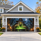 Witch's Brew Halloween garage door cover - double wide
