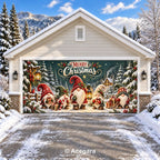 Woodland Gnomes | Christmas garage door cover - media-position-2-double-wide