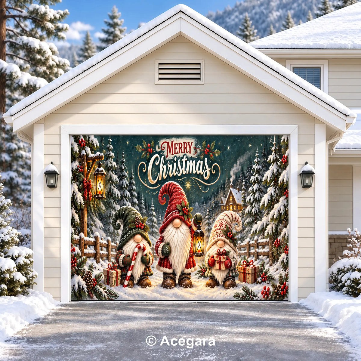 Woodland Gnomes | Christmas garage door cover - media-position-1-single