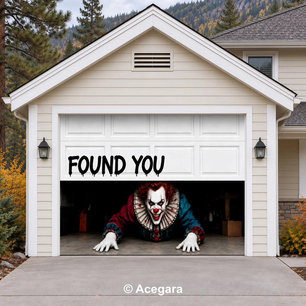 Lurking-Clown | Halloween Garage Door Cover